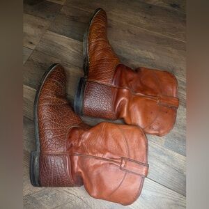 Justin Boots Men's Rustic Brown Leather Cowboy Boots